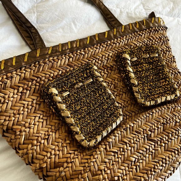 Brown straw tote - Picture 5 of 6